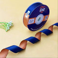 THE CELESTIAL BRONZE - Navy Blue & Copper Dual Tone Ribbon 20mm - 20mm reversible satin ribbon by Littl India