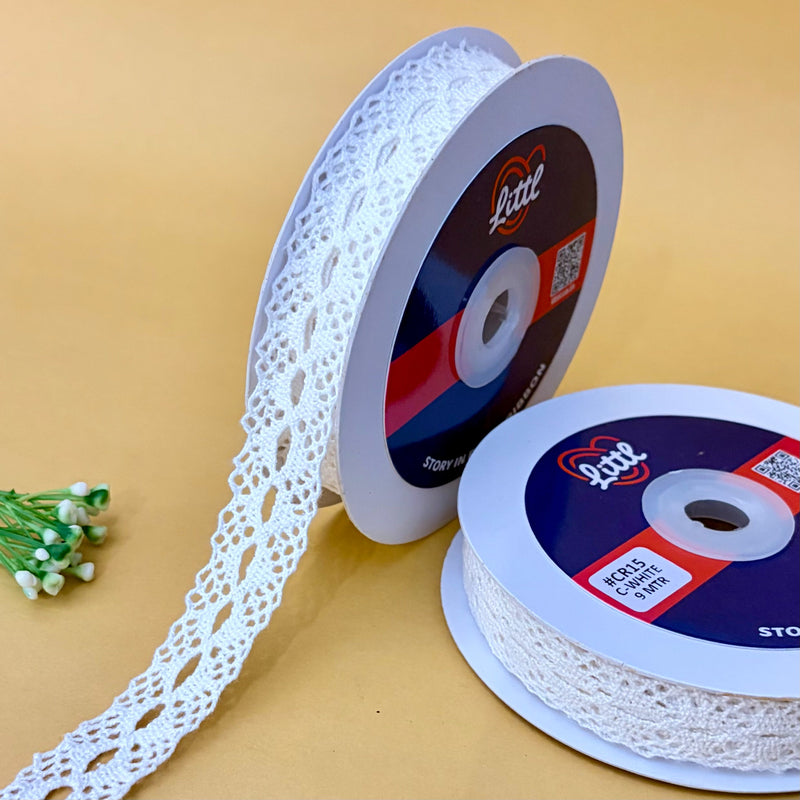 Lace-White-Cotton Crochia Lace-CR15-Littl