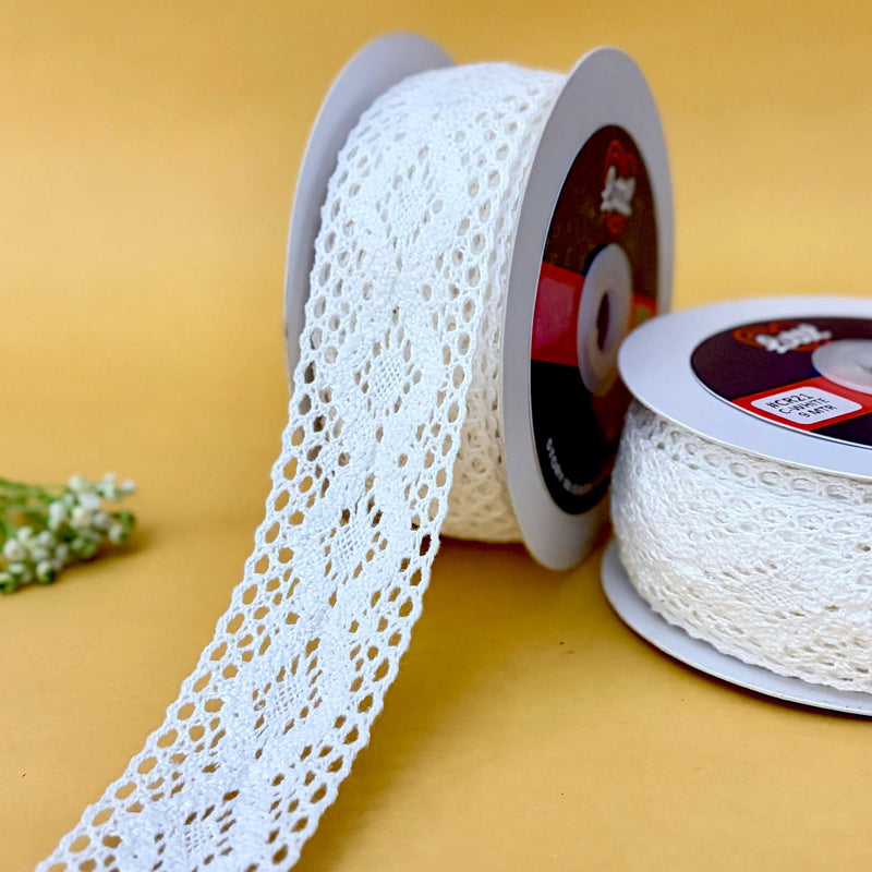 Lace-White-Cotton Crochia Lace-CR22-Littl