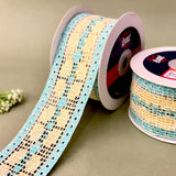 Pastel Grid Crochet – Colour Crochet Lace, 2.5 inch (63 mm), in sea green, by Littl