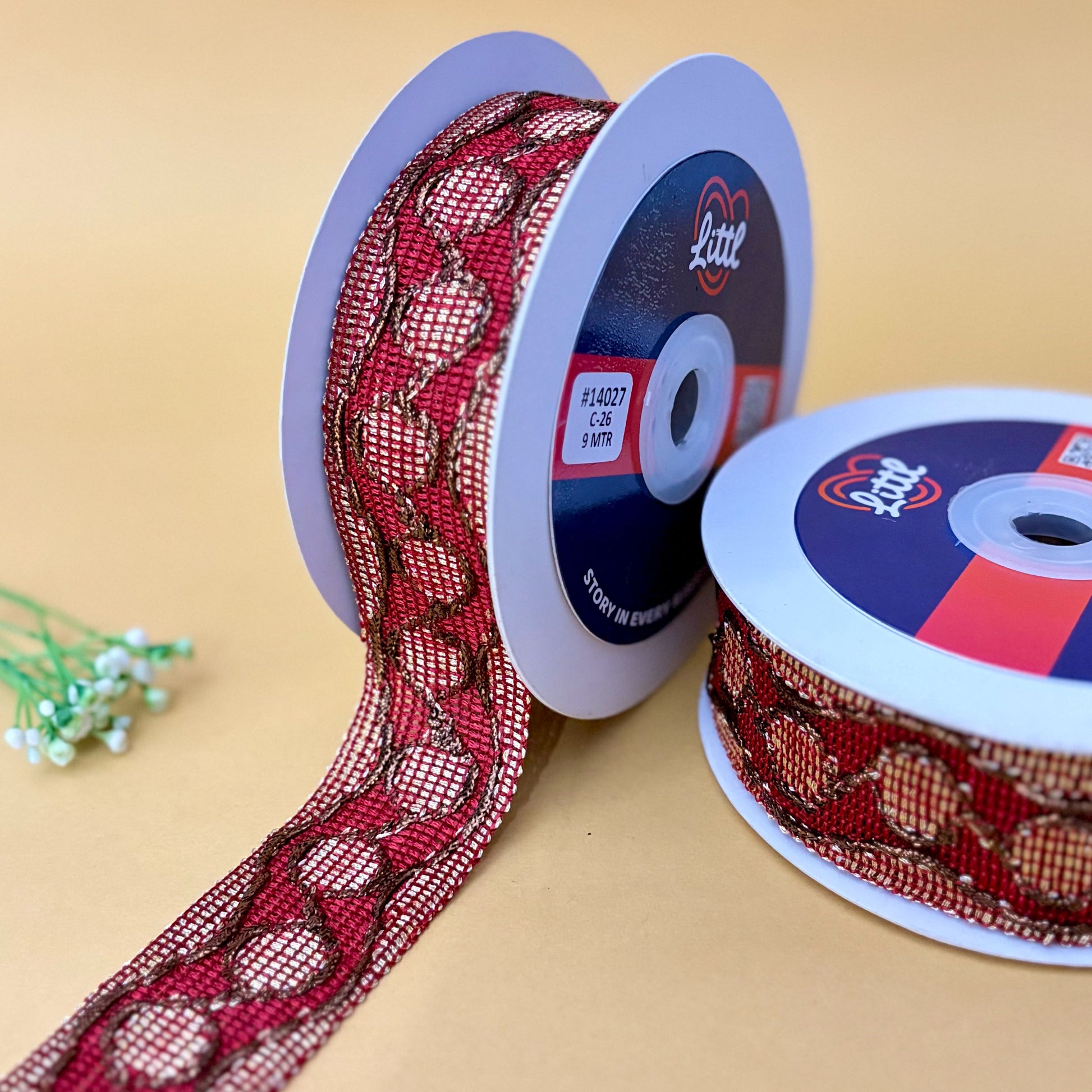 Lace-Maroon-Color Crochet Lace-14027-Littl