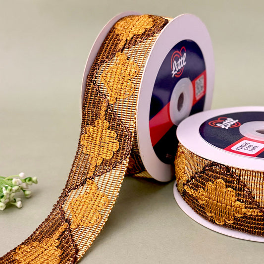 Lace-Mustard-Color Crochet Lace-14026-Littl