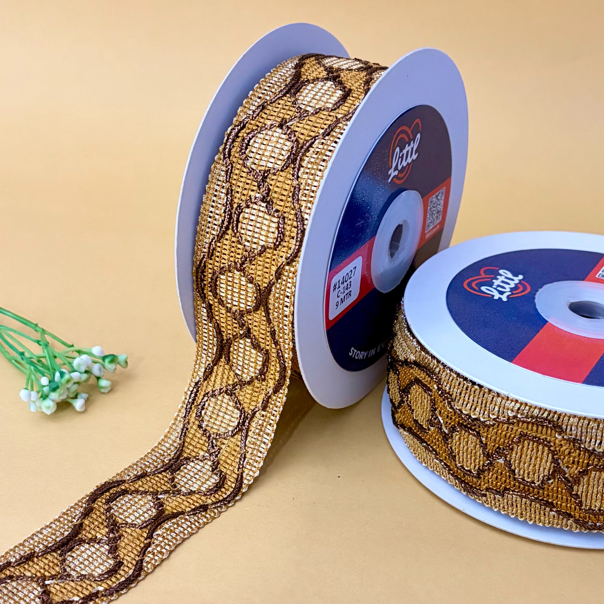 Lace-Mustard-Color Crochet Lace-14027-Littl