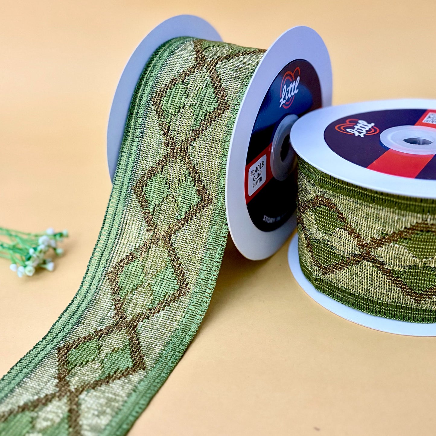 lace-olive-color crochet lace-14018-littl