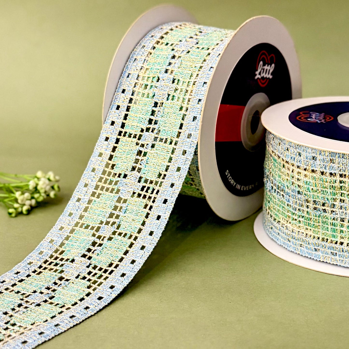 lace-sky blue-color crochet lace-14003-littl