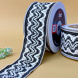 Zigzag Wave Crochet – Colour Crochet Lace, 2 inch (50 mm), in black, by Littl