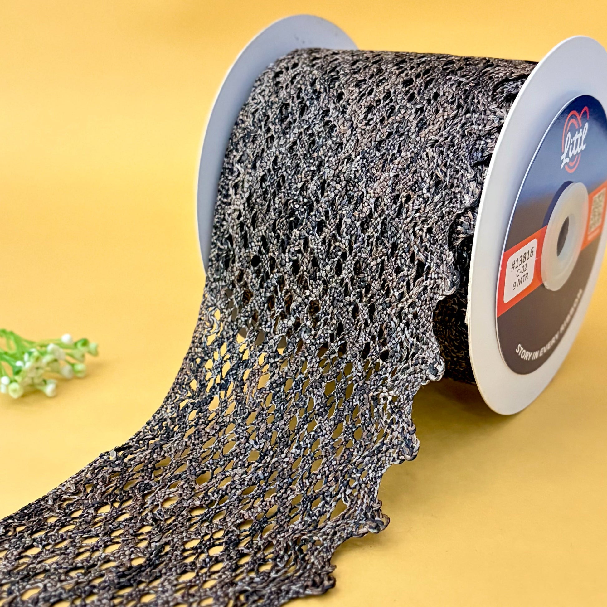 Lace-Black-Color Crochia Lace-13816-Littl