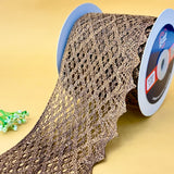 Shimmer Scallop Wide – Colour Crochet Lace, 3.5 inch (90 mm), in brown, by Littl