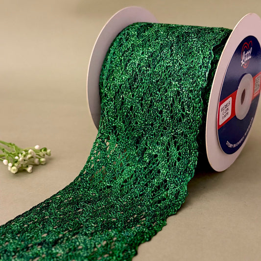 Lace-Dark Green-Color Crochia Lace-13815-Littl