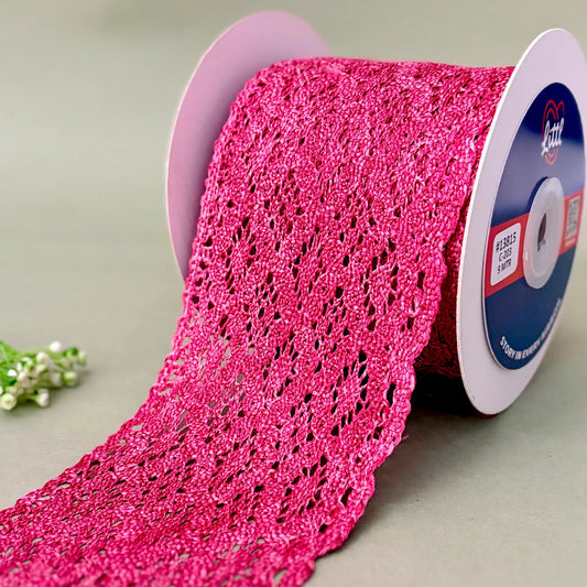 Lace-Fushia-Color Crochia Lace-13815-Littl