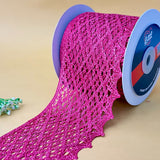 Shimmer Scallop Wide – Colour Crochet Lace, 3.5 inch (90 mm), in fuchsia, by Littl