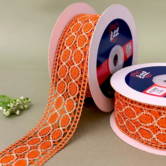 Lace-Orange-Crochia Lace in multiple colors-13042-Littl