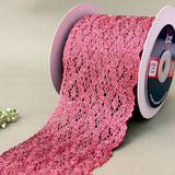 Shimmer Floral Wide – Colour Crochet Lace, 3.5 inch (90 mm), in pink, by Littl