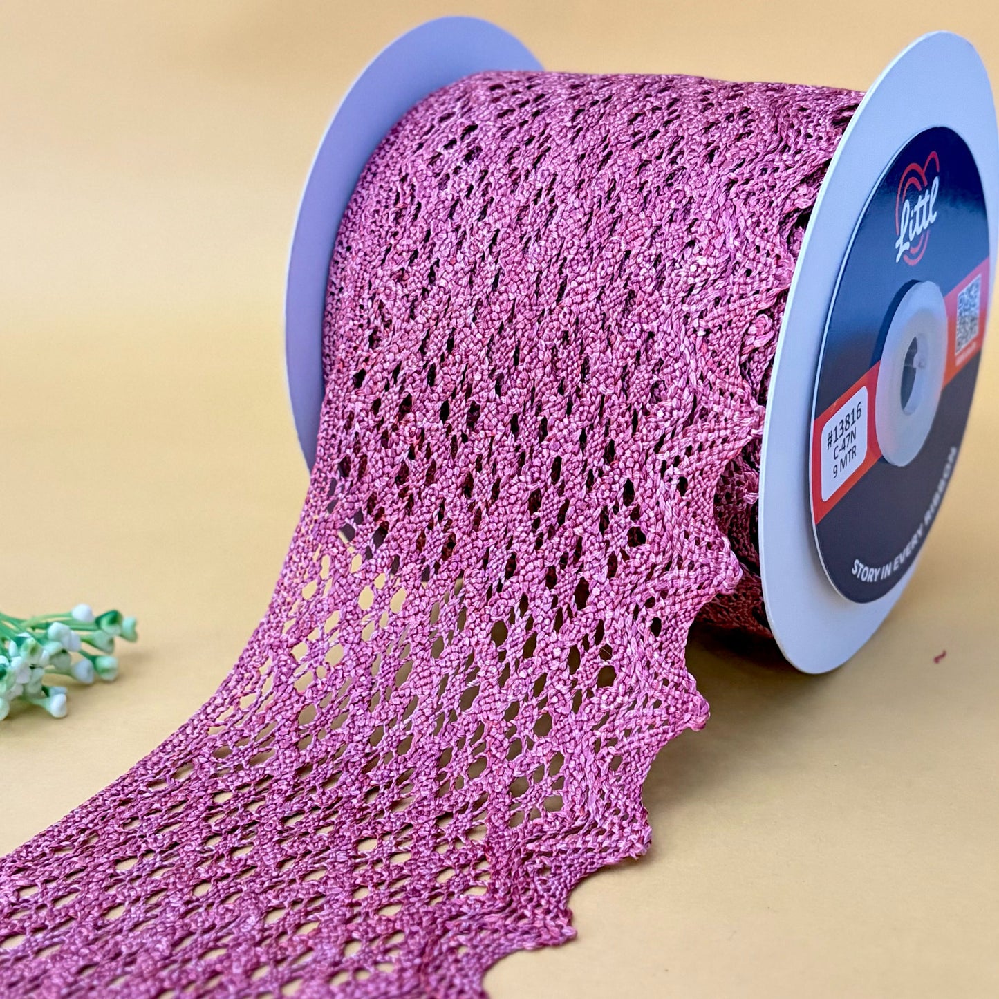 lace-pink-color crochia lace-13816-littl