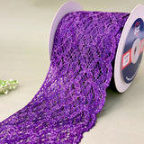 Shimmer Floral Wide – Colour Crochet Lace, 3.5 inch (90 mm), in purple, by Littl