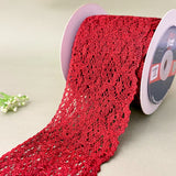 Shimmer Floral Wide – Colour Crochet Lace, 3.5 inch (90 mm), in red, by Littl