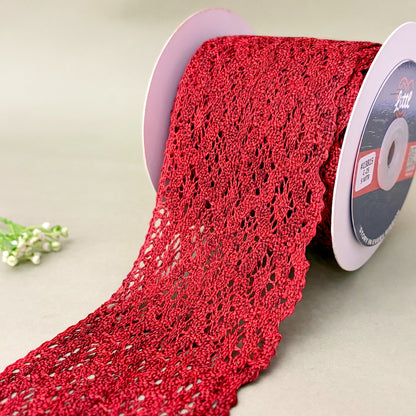 Lace-Red-Color Crochia Lace-13815-Littl