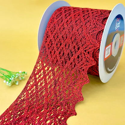 Lace-Red-Color Crochia Lace-13816-Littl