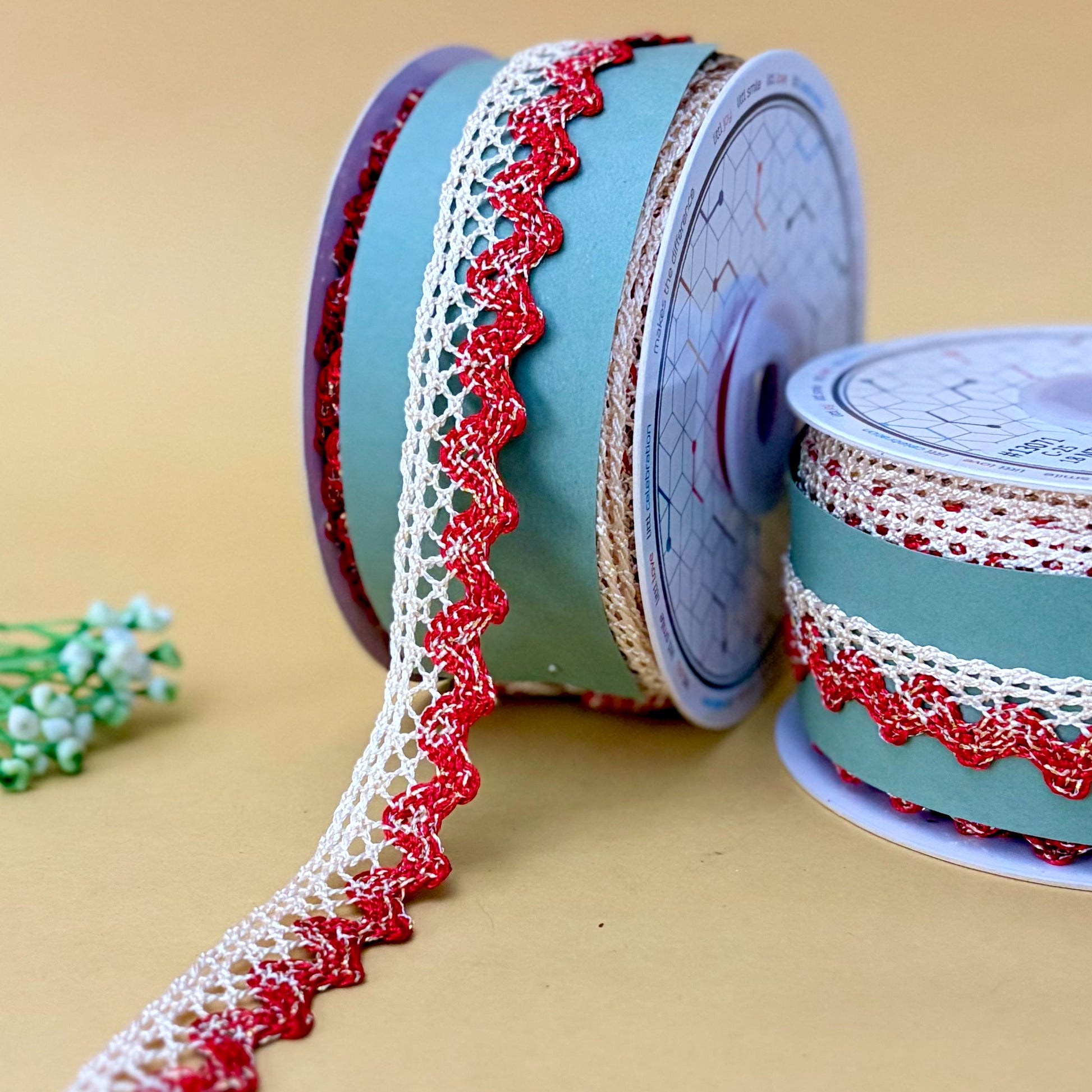 Lace-Red-Color Crochia Lace-13071-Littl