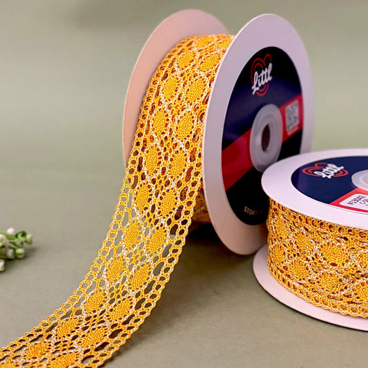 Lace-Yellow-Crochia Lace in multiple colors-13042-Littl