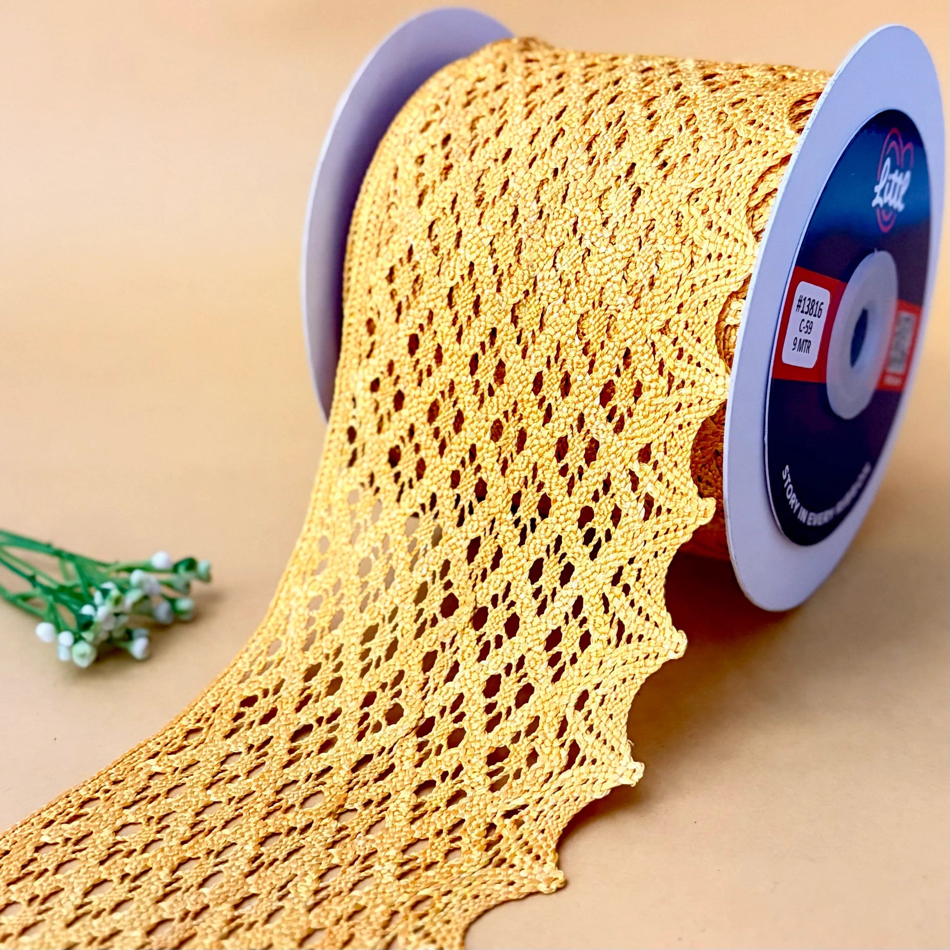 Lace-Yellow-Color Crochia Lace-13816-Littl