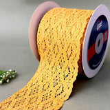 Shimmer Floral Wide – Colour Crochet Lace, 3.5 inch (90 mm), in yellow, by Littl