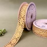 Gold Scallop Crochet – Gold Metallic Lace, 1 inch (25 mm), in matte gold, by Littl