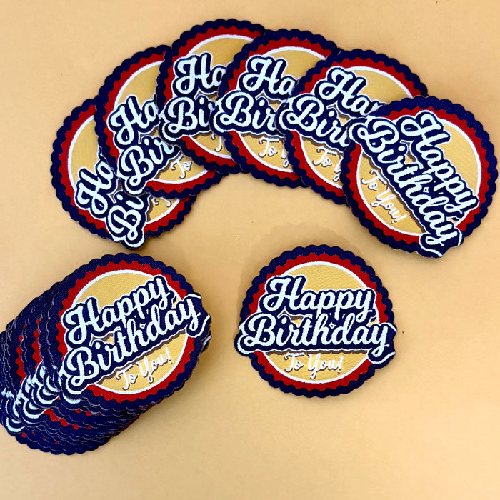 Birthday Medal Patch – Woven Iron-on Patches, Pack of 10