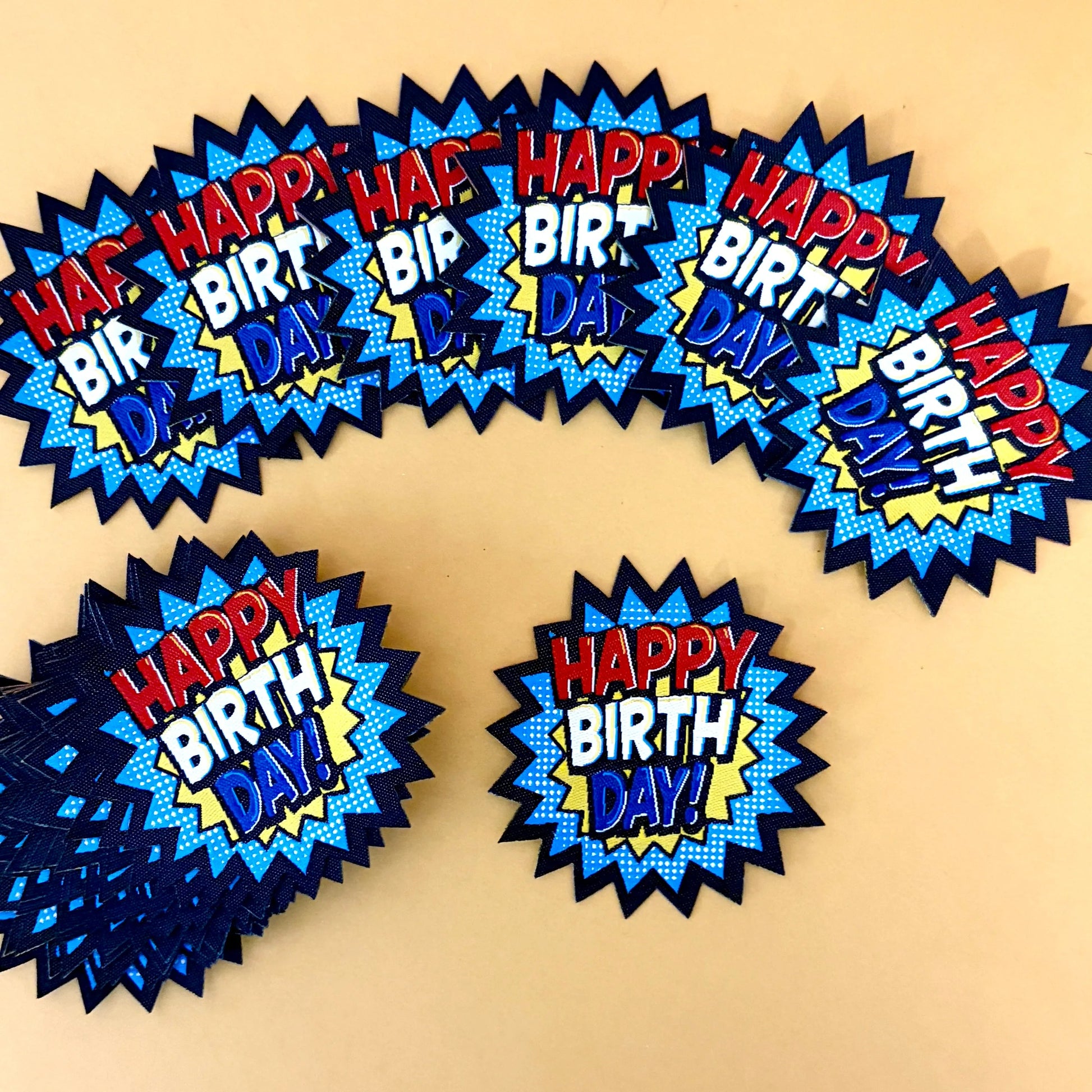 --Woven "Happy Birthday" Iron-On Patch for Gifting-Littl