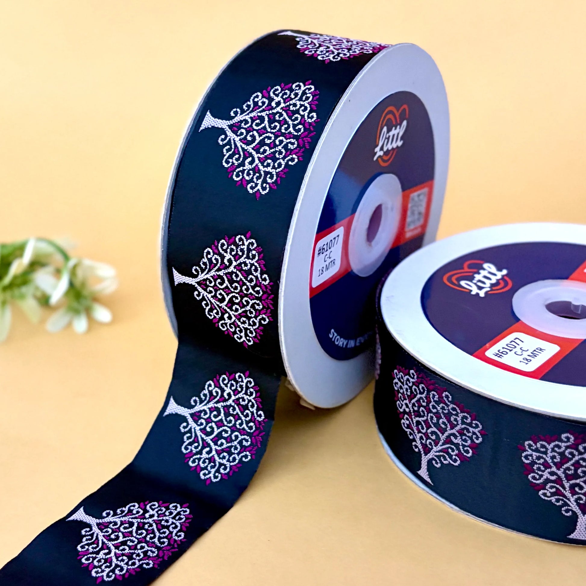 Ribbon-Saree Lace Border 1.5 Inch 18m Mother Nature Satin Weave 61077-Littl