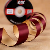 The Velvet Creme – Maroon & Butter Cream Dual Tone Satin Ribbon, 12 & 3/4 inch (20 mm)   Littl