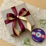 The Velvet Creme – Maroon & Butter Cream Dual Tone Satin Ribbon, 12 & 3/4 inch (20 mm)   Littl