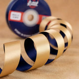 The Oxford Dune – Navy Blue & Deep Beige Dual Tone Satin Ribbon, 12 & 3/4 inch (20 mm)   Littl