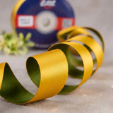 The Spice Route – Olive & Mustard Dual Tone Satin Ribbon, 12 & 3/4 inch (20 mm)   Littl