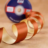 The Terracotta Dream – Rust & Vanilla Cream Dual Tone Satin Ribbon, 12 & 3/4 inch (20 mm)   Littl