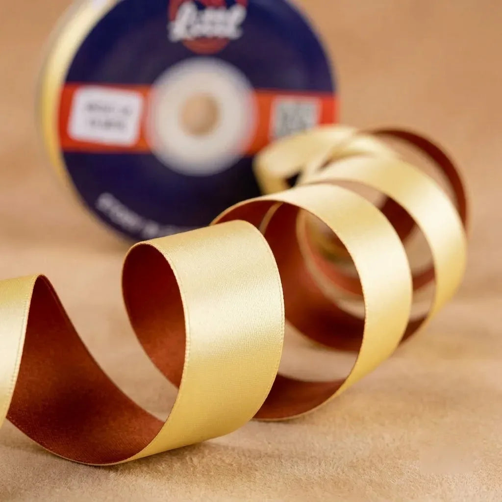 The Terracotta Dream – Rust & Vanilla Cream Dual Tone Satin Ribbon, 12 & 3/4 inch (20 mm)   Littl