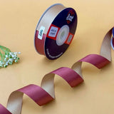 The Champagne Blush – Rose Gold & Champagne Beige Dual Tone Satin Ribbon, 12 & 20 mm   Littl