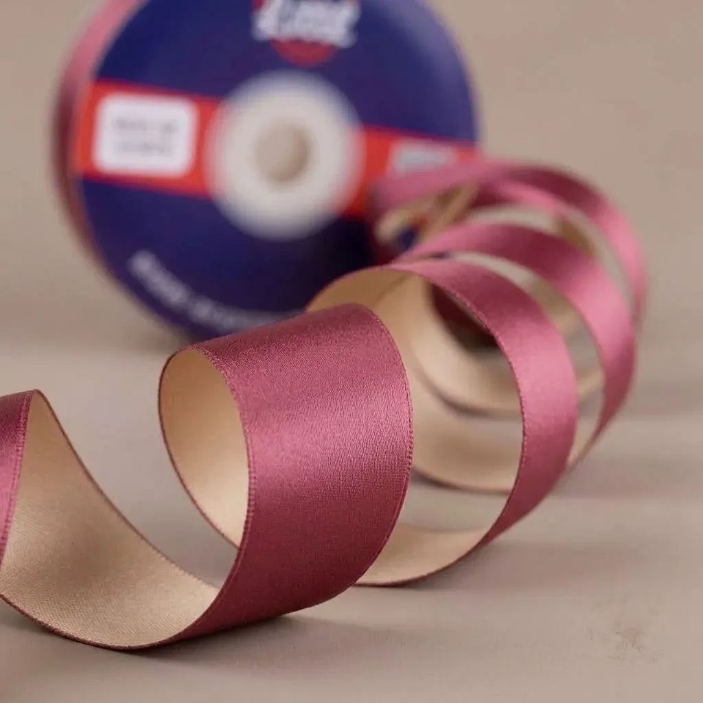 The Champagne Blush – Rose Gold & Champagne Beige Dual Tone Satin Ribbon, 12 & 3/4 inch (20 mm)   Littl