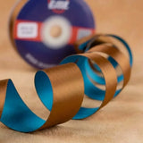 The Cocoa Lagoon – Brown & Aqua Dual Tone Satin Ribbon, 12 & 3/4 inch (20 mm)   Littl