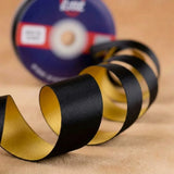 The Gatsby Night – Onyx Black & Gold Dual Tone Satin Ribbon, 12 & 3/4 inch (20 mm)   Littl