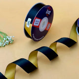 The Gatsby Night – Onyx Black & Gold Dual Tone Satin Ribbon, 12 & 20 mm   Littl