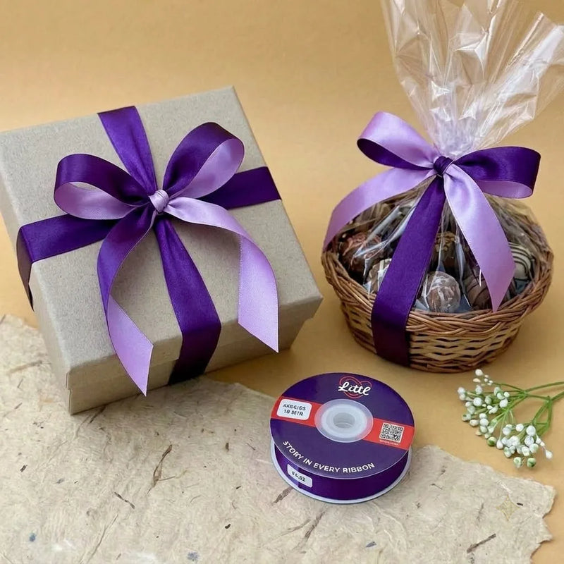 The Royal Amethyst – Purple & Lilac Dual Tone Satin Ribbon, 20 mm   Littl
