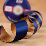 The Celestial Bronze – Navy Blue & Copper Dual Tone Satin Ribbon, 12 & 3/4 inch (20 mm)   Littl