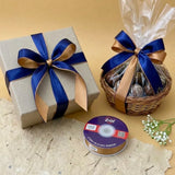 The Celestial Bronze – Navy Blue & Copper Dual Tone Satin Ribbon, 12 & 3/4 inch (20 mm)   Littl
