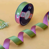 The Lotus Pond – Pistachio & Pink Dual Tone Satin Ribbon, 12 & 20 mm   Littl