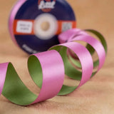 The Lotus Pond – Pistachio & Pink Dual Tone Satin Ribbon, 12 & 3/4 inch (20 mm)   Littl