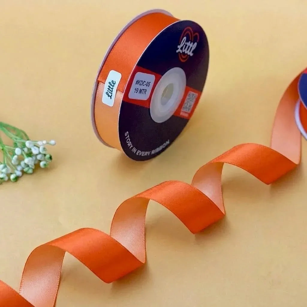 The Summer Peach – Orange & Peach Dual Tone Satin Ribbon, 12 & 3/4 inch (20 mm)   Littl
