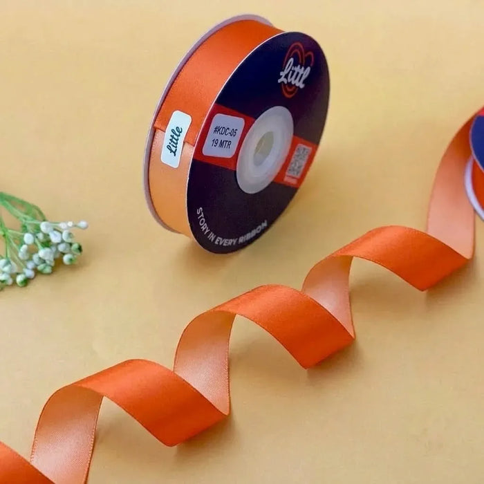 The Summer Peach – Orange & Peach Dual Tone Satin Ribbon, 12 & 20 mm