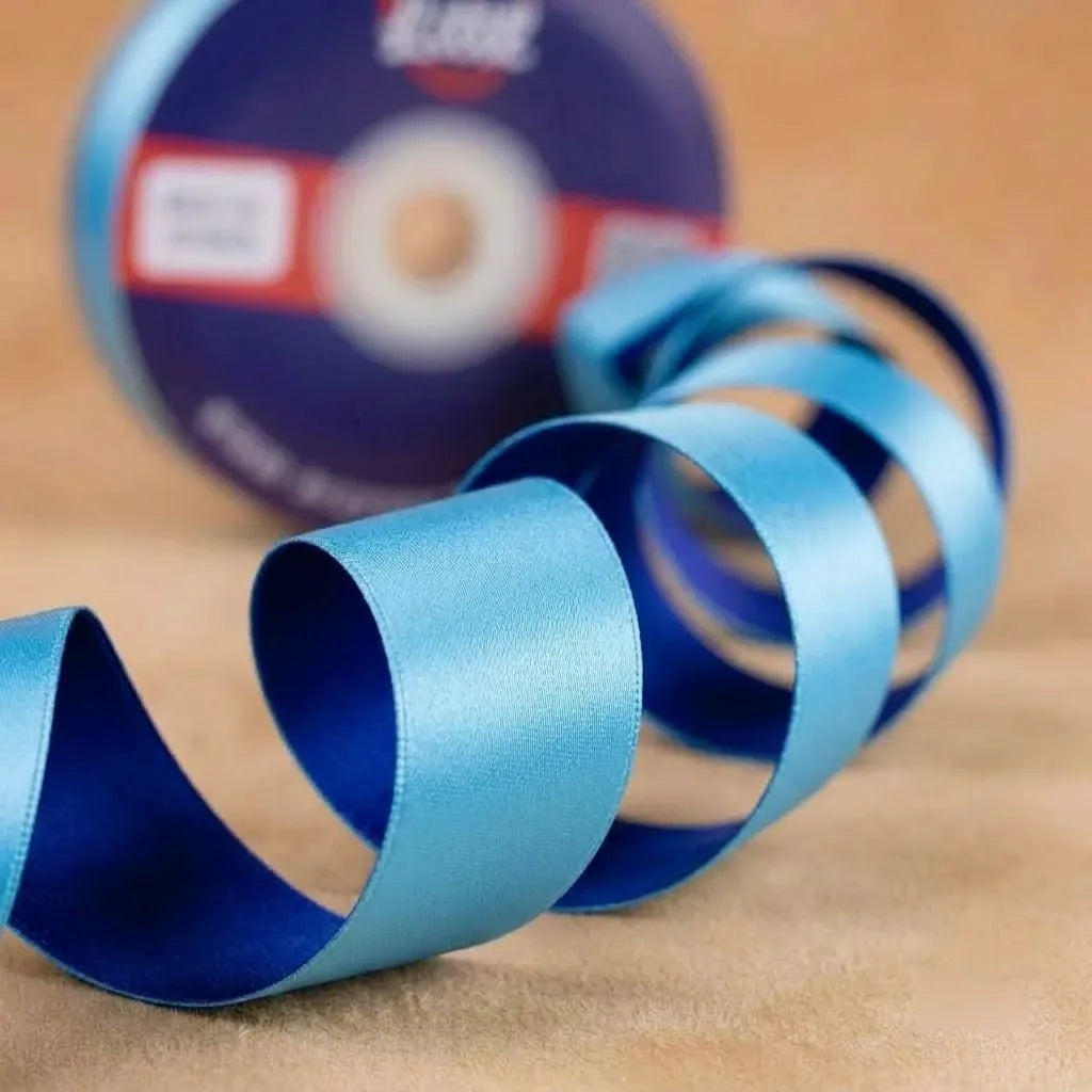 The Royal Tide – Royal Blue & Aqua Dual Tone Satin Ribbon, 12 & 3/4 inch (20 mm)   Littl