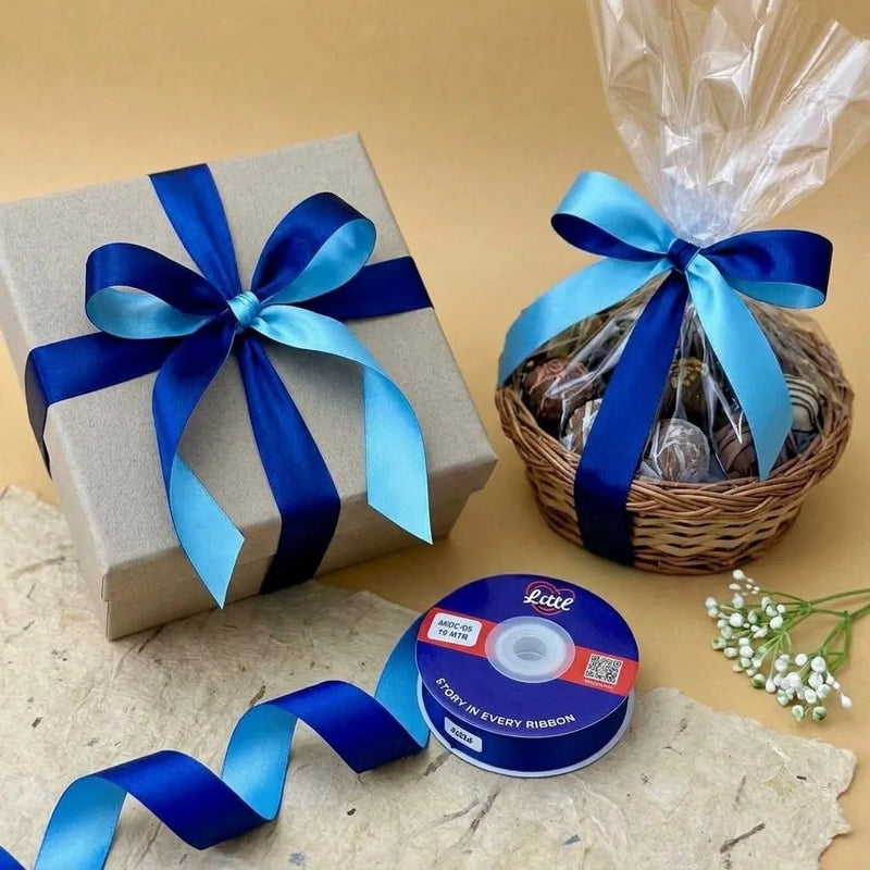 The Royal Tide – Royal Blue & Aqua Dual Tone Satin Ribbon, 20 mm   Littl